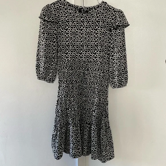 bershka black floral dress Nicoleta Black Long Sleeve Bandage Midi Dress